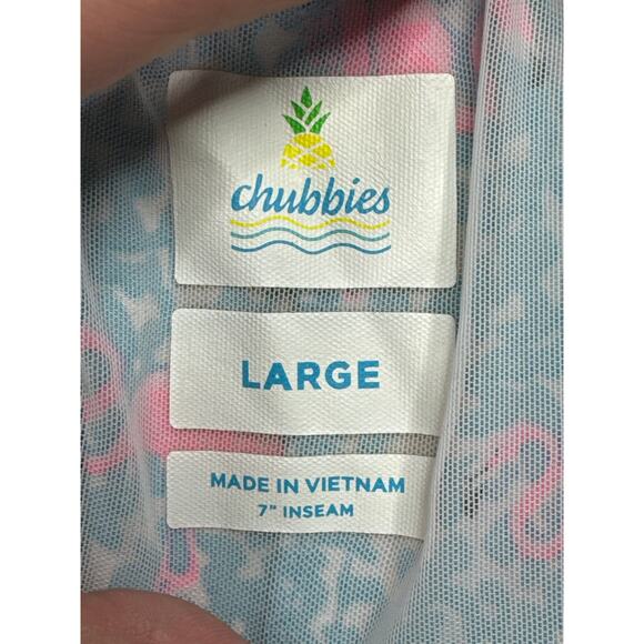 Chubbies Men's Flamingo Print Elastic Waist Lined Swim Trunks - Size L (28x7) - Picture 4 of 5